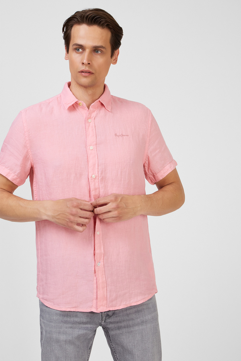 

Мужская розовая льняная рубашка MARK Pepe Jeans  PM307057, Мужская розовая льняная рубашка MARK Pepe Jeans S PM307057