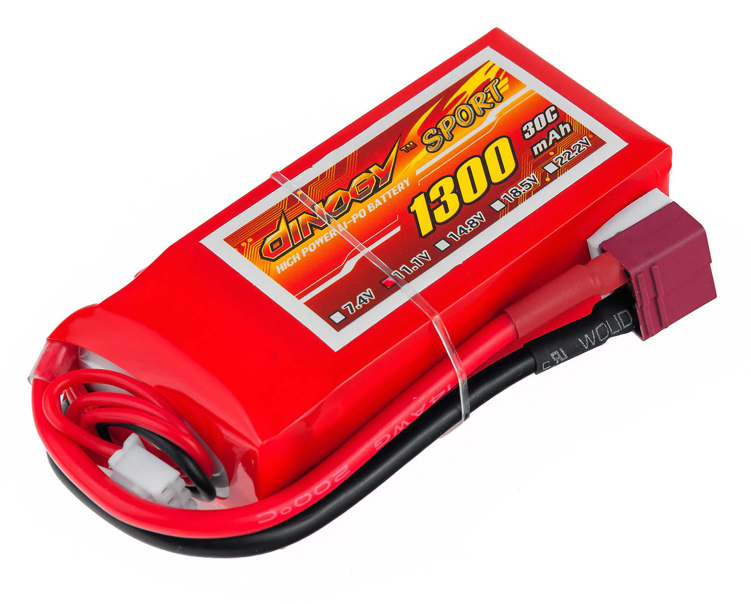 

Аккумулятор Dinogy Li-Pol 1300mAh 11.1V 3S 30C 22x35x75мм T-Plug