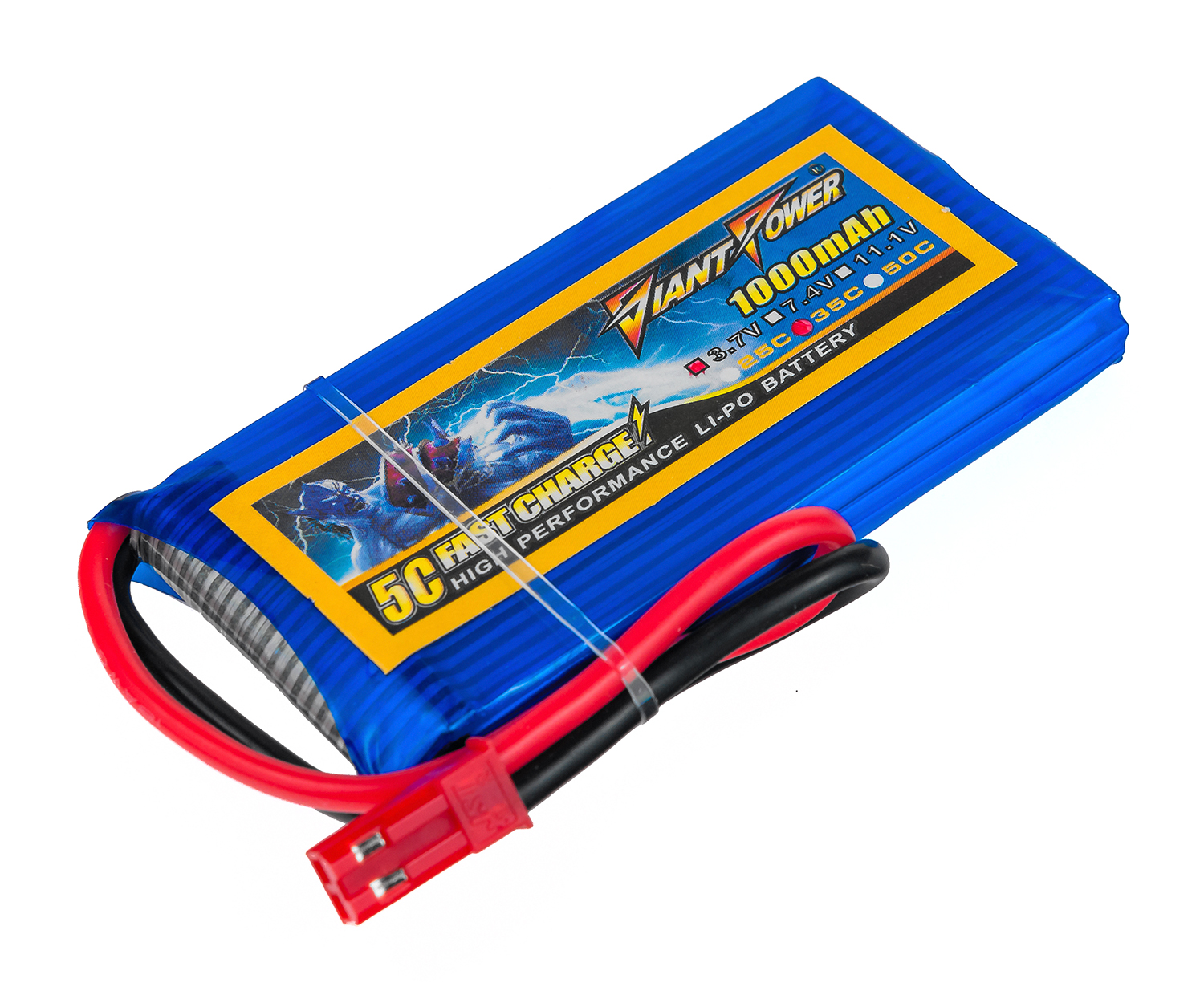 

Аккумулятор Giant Power (Dinogy) Li-Pol 1000mAh 3.7V 1S 35C 8x34x65мм JST