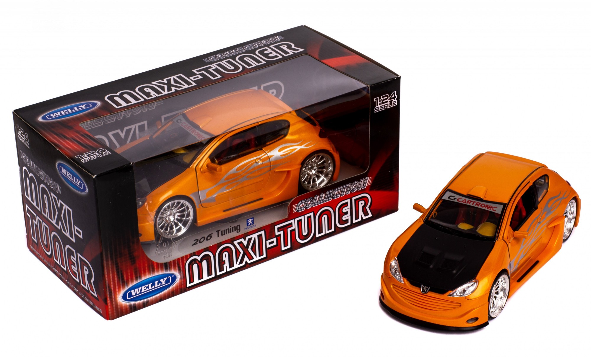 

Модель машины 1:24 PEUGEOT 206 TUNING 2 цвета Welly 22486W оранжевый