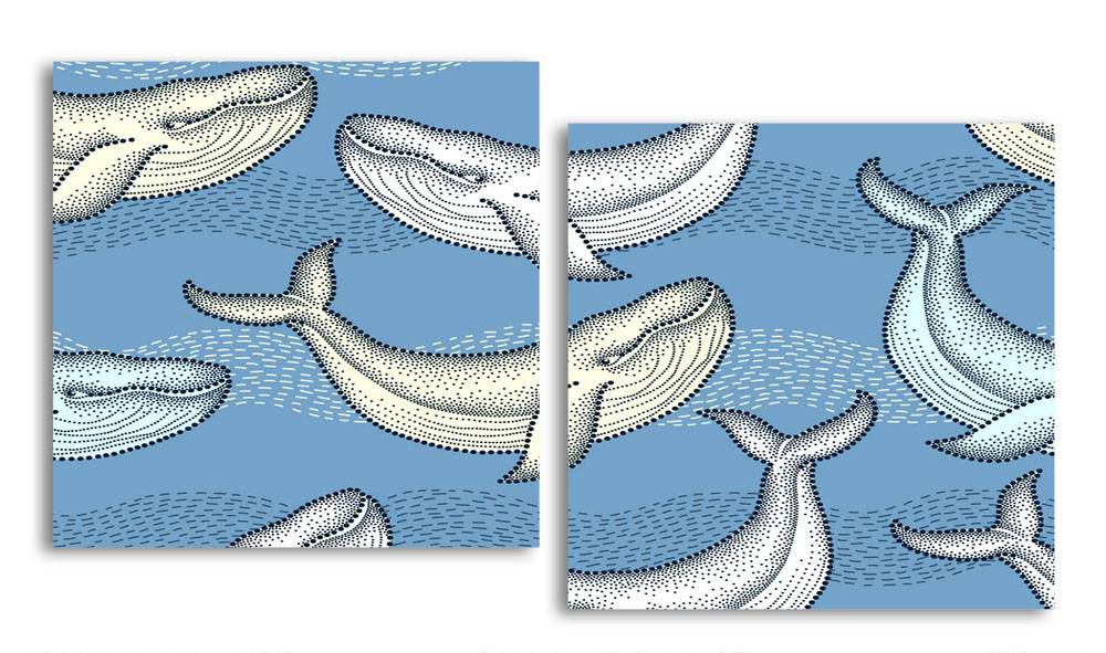 

Модульная картина LaPrint Киты 200х109 см