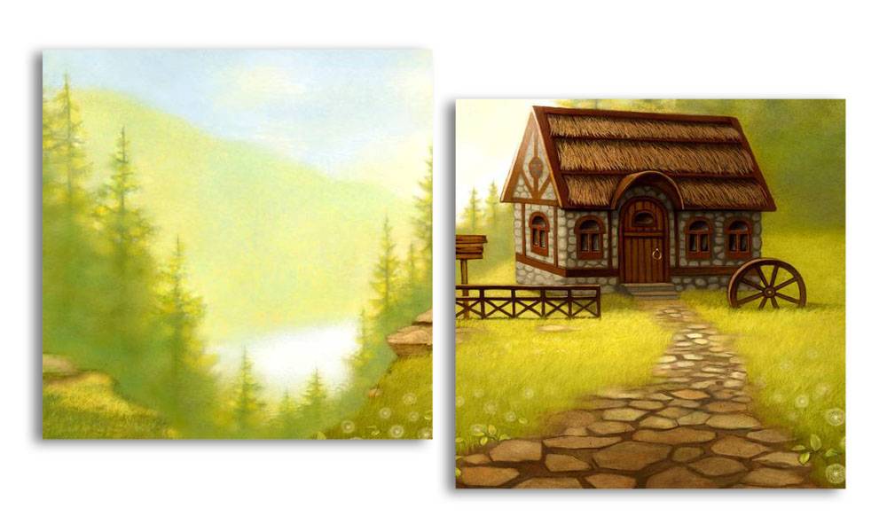 

Модульная картина LaPrint Домик 200х109 см