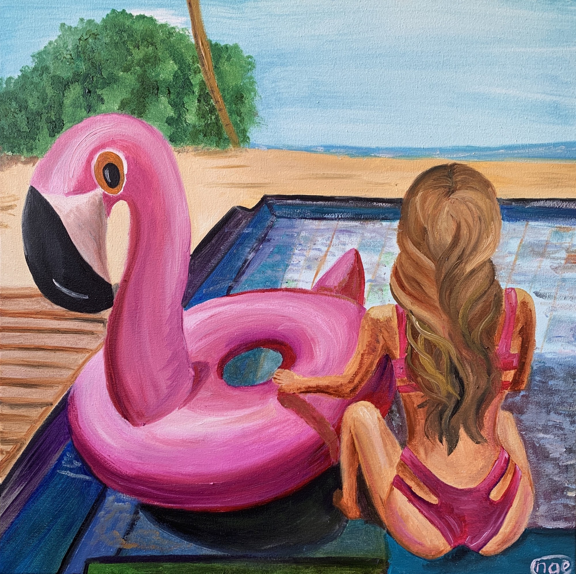 

Картина маслом Summer vibe 45*45 для декора дома