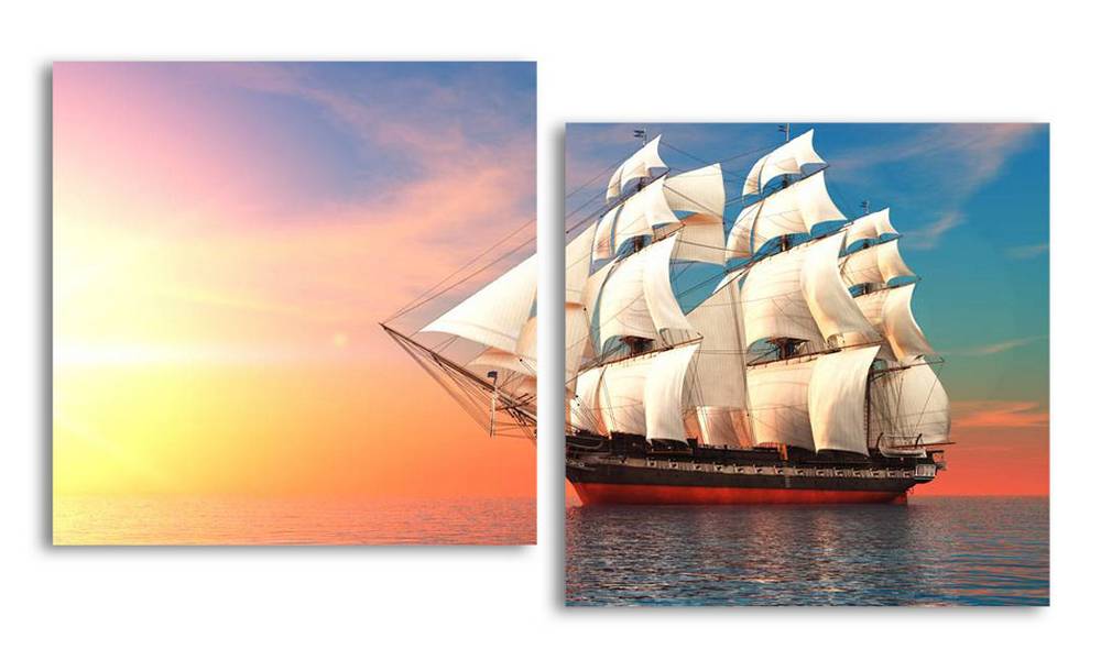 

Модульная картина LaPrint Парусник 200х109 см