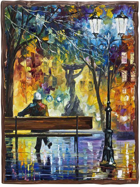 

Картина под старину на дереве Леонид Афремов "Бессонница", 40*50 см
