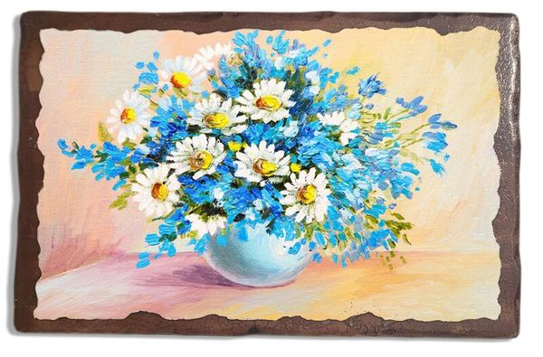 

Картина под старину на дереве "Букет с ромашками", 60*80 см