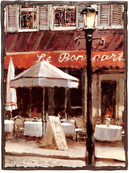 

Картина под старину на дереве Хейтон Брент "Латинский квартал", 40*50 см