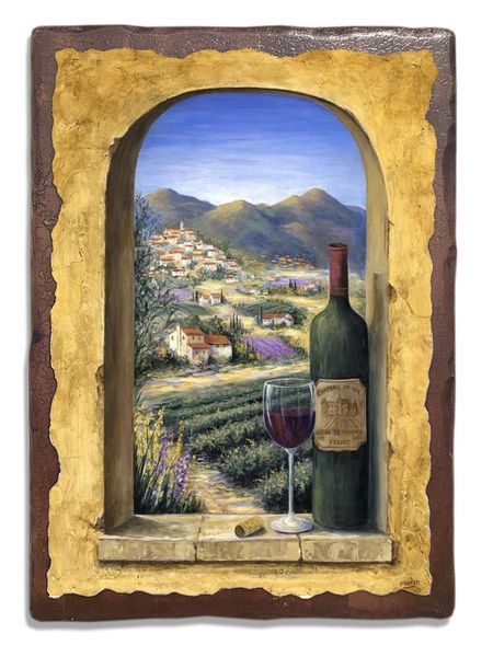

Картина под старину на дереве "Фреска Прованс и вино 2" 40*50 см (STD-0012309-1)