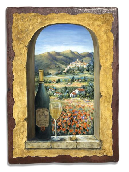 

Картина под старину на дереве "Фреска Прованс и вино" 40*50 см (STD-0012308-1)