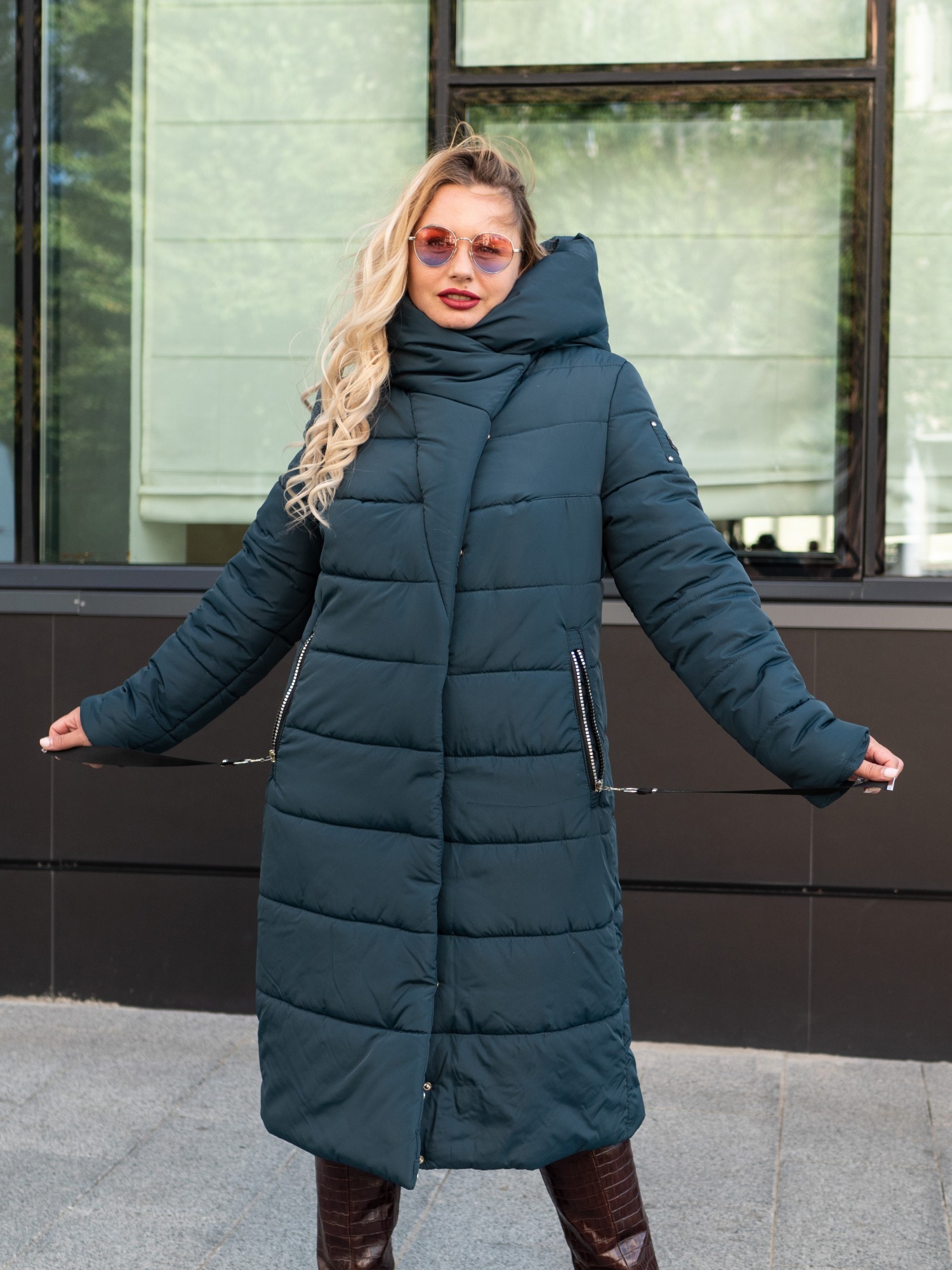 

Зимняя женская куртка большого размера UF-Fashion Sana-sk 50 морская волна