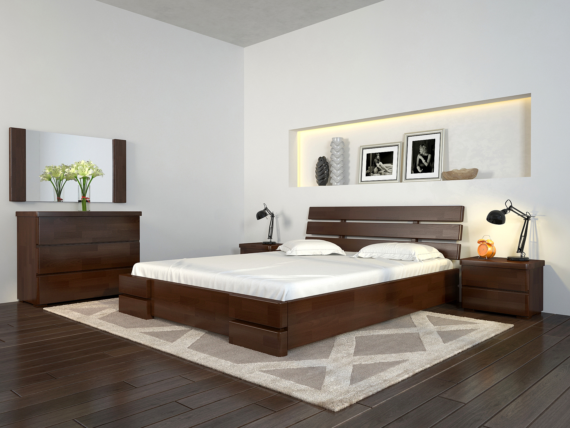 

Кровать Arbordrev Дали Люкс без ПМ (160*200) бук Темный орех