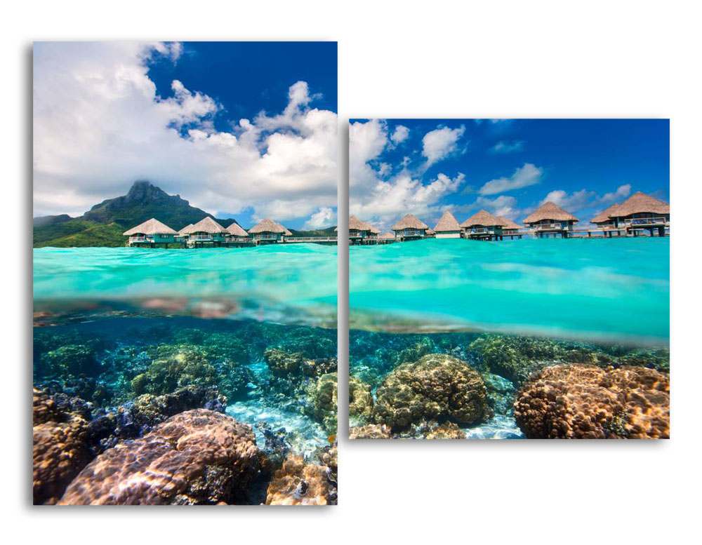 

Модульная картина LaPrint Океан и бунгало 200х145 см