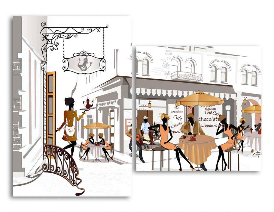 

Модульная картина LaPrint Рисованный город 200х145 см