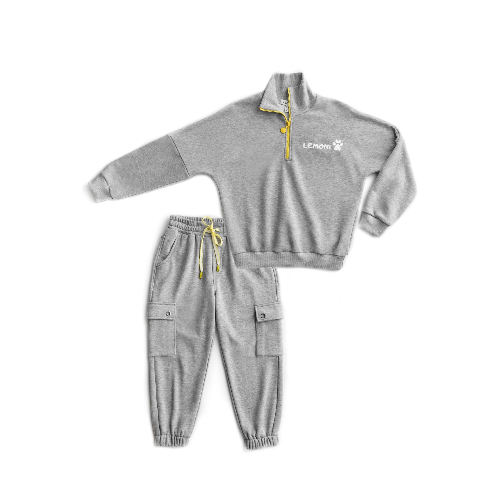 

Костюм Lemoni casual 164-170 см худи и штаны карго 9854М серый