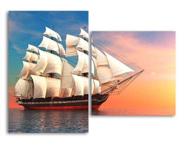 

Модульная картина LaPrint Парусник 200х145 см