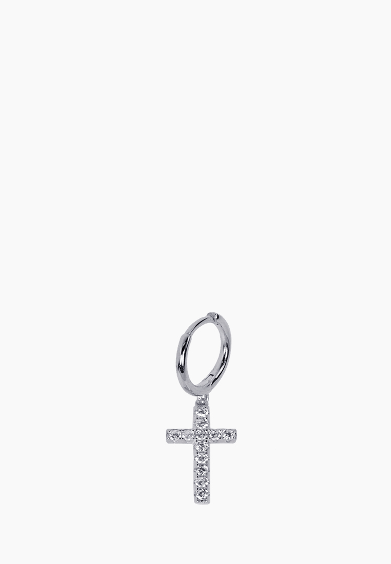 

Сережка срібна 925 проба кубик цирконію KAZA Women 0.5г No 110