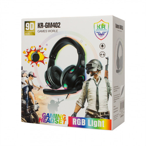 

Наушники для ПК Karler KR-GM402 RGB. Проводная игровая гарнитура с микрофоном и подсветкой Карлер