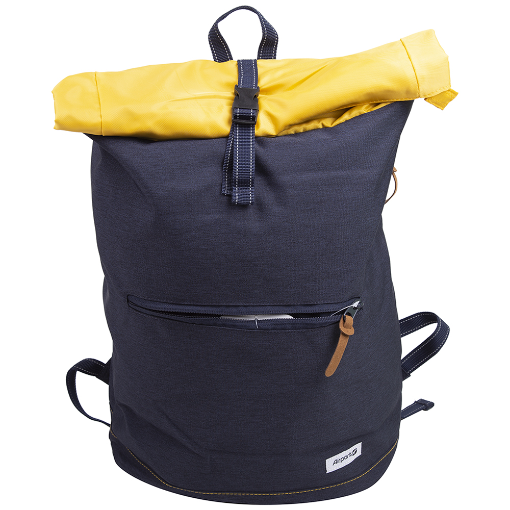 

Рюкзак Airport Roll Top, 18 л, 43x40x18 см, деним-желтый