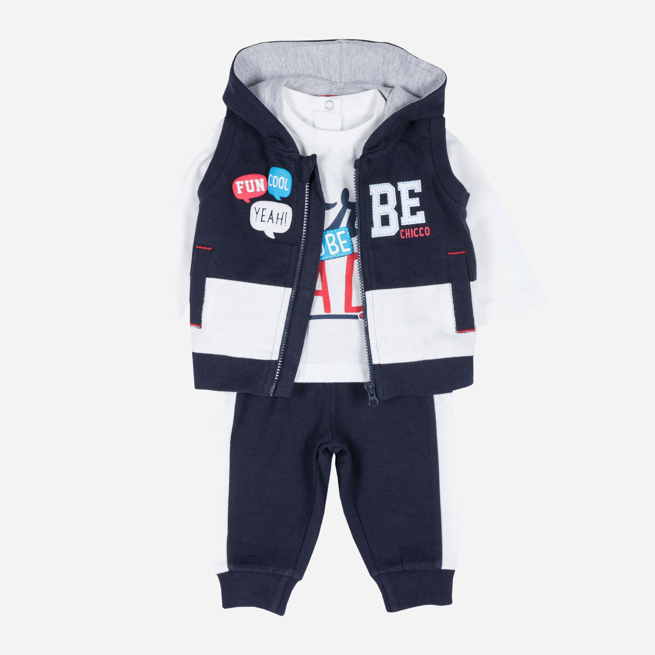 

Комплект (жилет + футболка с длинными рукавами + штаны) Chicco 09077775000000-088 80 см