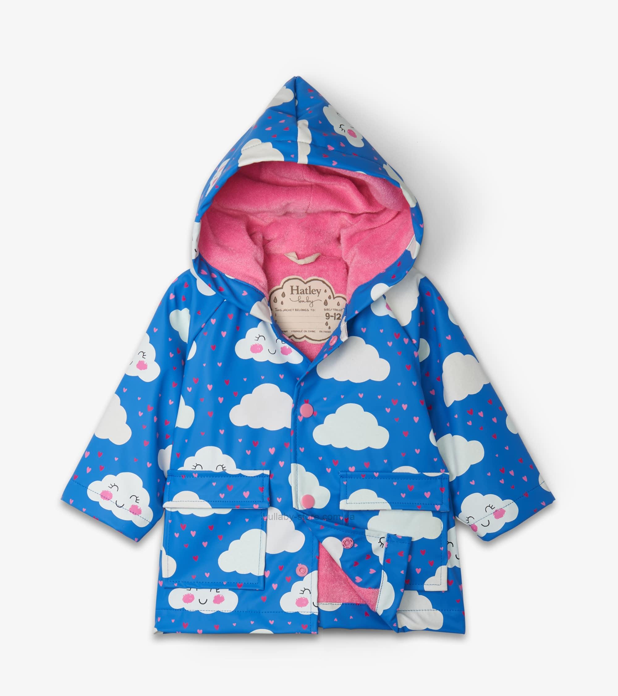 

Дождевик плащ Канада Hatley "Clouds" размер 104 голубой