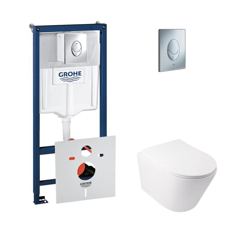 

Набор инсталляция 4 в 1 Qtap Grohe Rapid SL унитаз с сиденьем Swan (38721001QT16335178W)