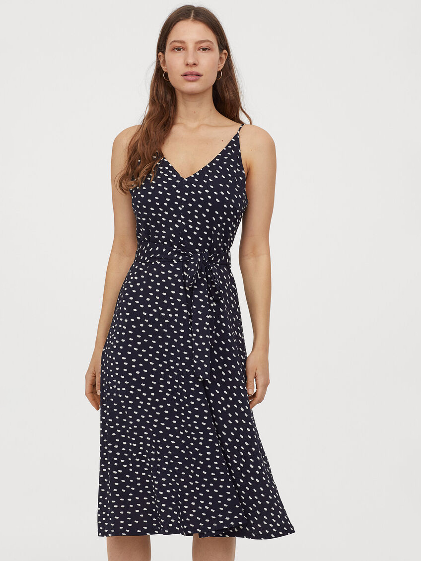 

Платье H&M 060739819_navy M Темно-синие с белым
