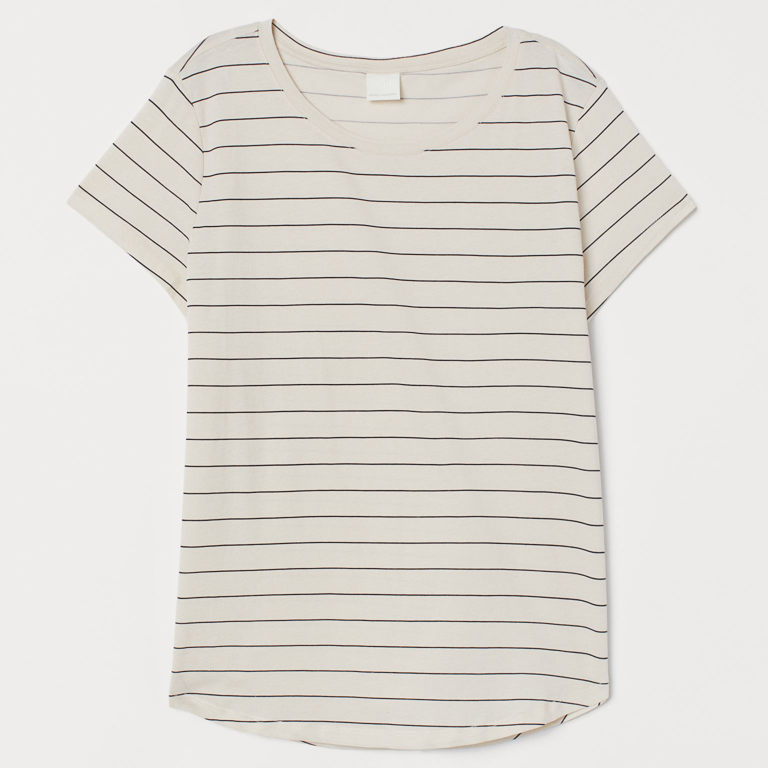 

Футболка H&M 060610776_stripped S Бежевая с черным
