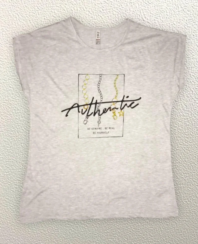 

Жіноча Футболка HAZARD Ланцюжки Authentic сіра Батал 211362 (4XL (56))
