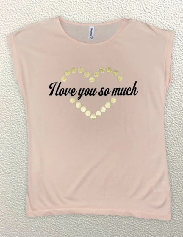 

Жіноча Футболка HAZARD Серце I love you so much персик 211451 (XL (50))