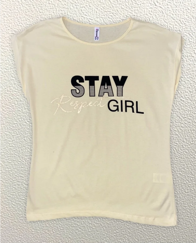 

Жіноча Футболка HAZARD Stay respect girl жовта 211468 (S (44))
