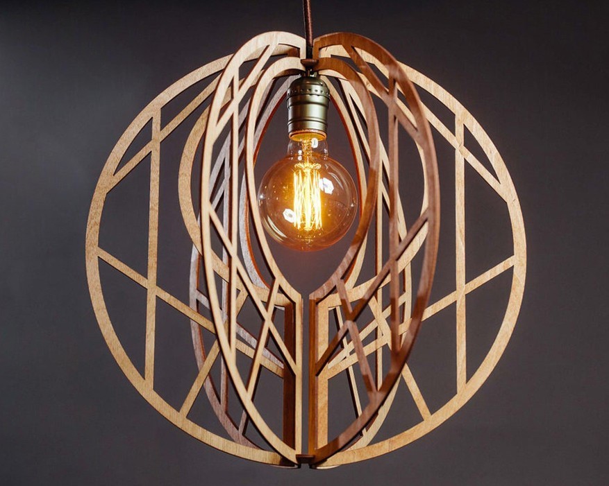 

Люстра деревянная Wood Сонце 36/36 см