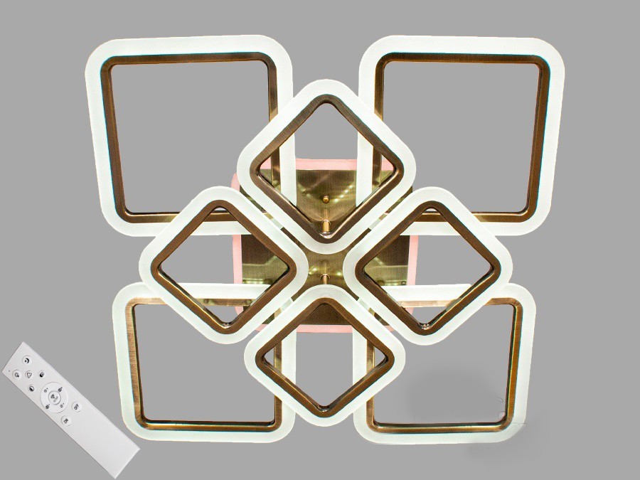 

Потолочная современная LED-люстра AlexMosh с диммером и LED подсветкой 135w цвет бронза (18)