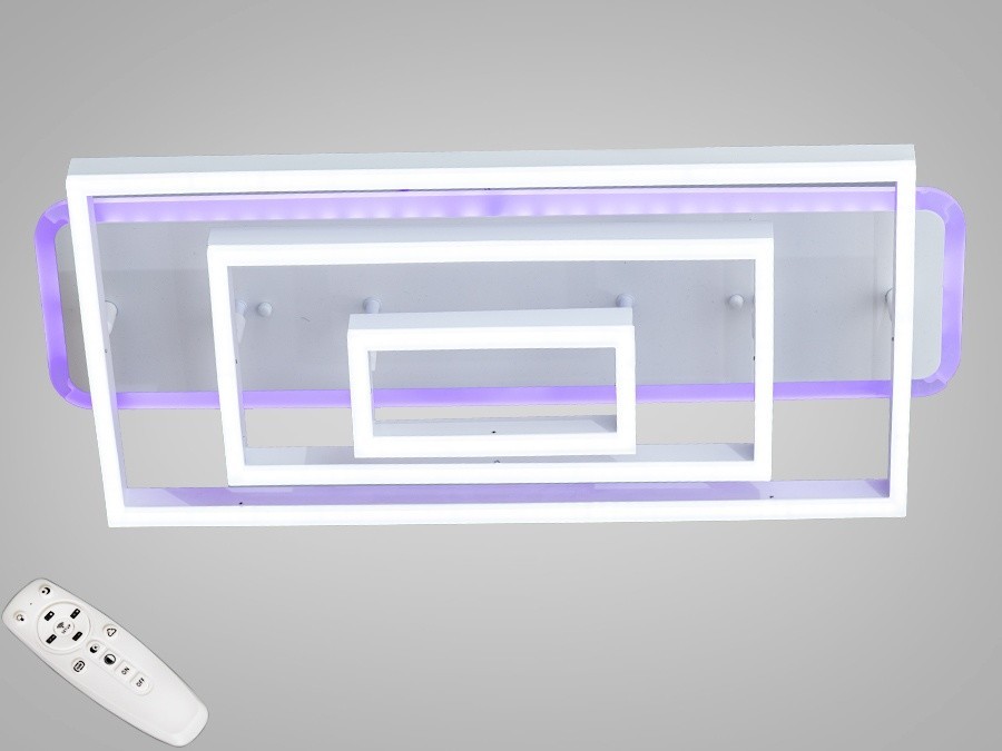 

Потолочная современная LED-люстра AlexMosh с диммером и RGB подсветкой 145w цвет белый (898)