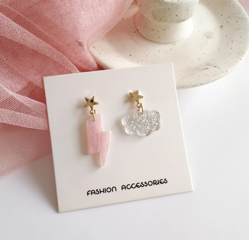 

Серьги облако с грозой