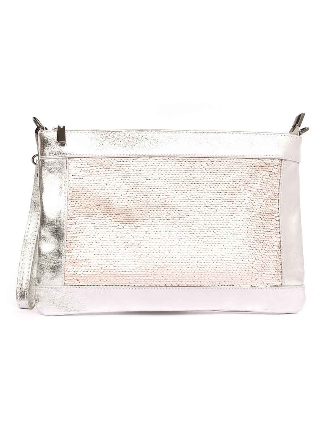 

Клатч Amelie Pelletteria 9002_silver Кожаный Серебро