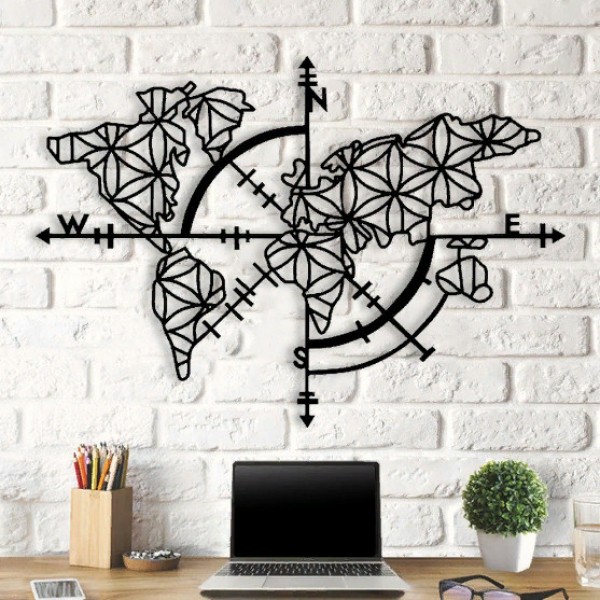 

Картина из дерева CraftBoxUA Compass Map 80х50 см