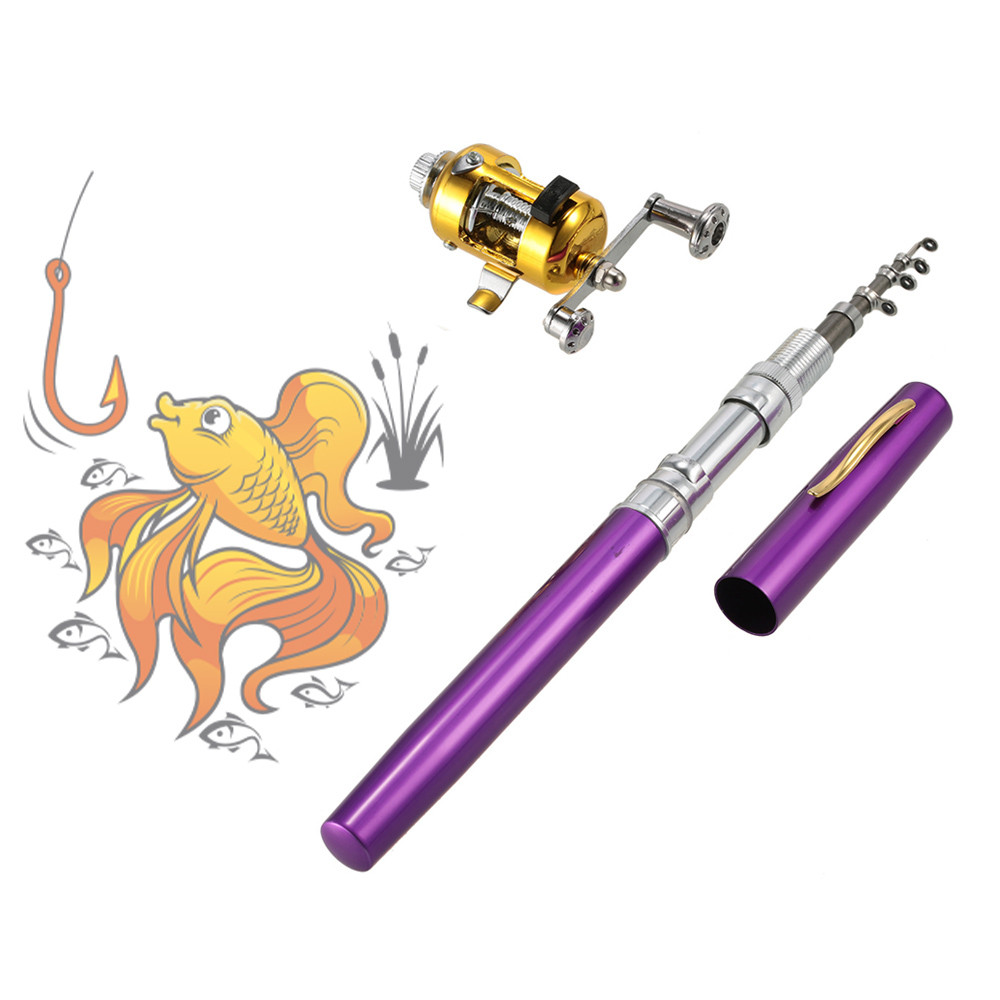 

Складная мини удочка Fishing Rod In Pen Case Purple 97 см