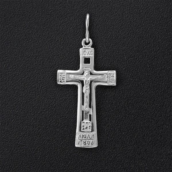 

Серебряный крестик-распятие 3132