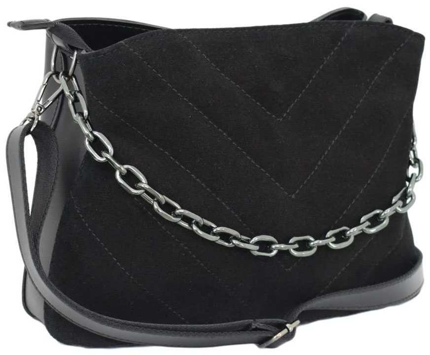 

Женская замшевая сумка HМL680 Black замш