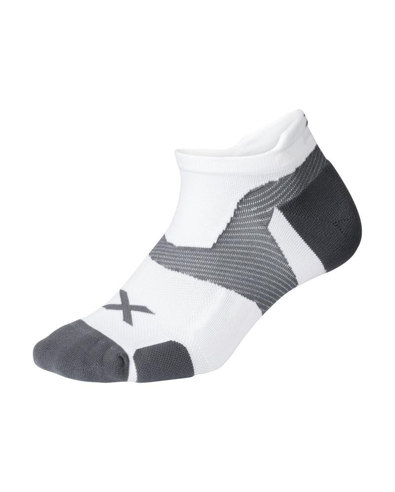 

Компрессионные спортивные короткие носки 2XU, Vectr Cushion, M (38-42), белый/серый