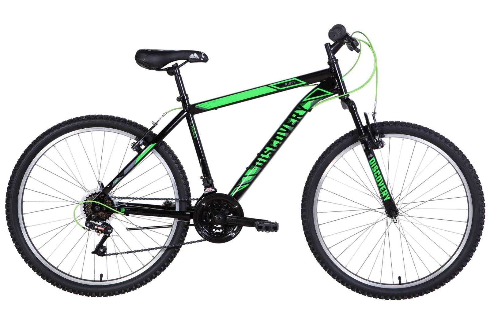 

Велосипед Горный ST 26 Discovery RIDER AM Vbr 18 черно-зеленый 2021
