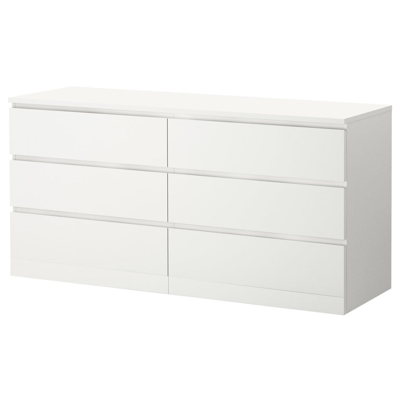 

Комод IKEA MALM 160x78 см на 6 ящиков белый 604.035.84