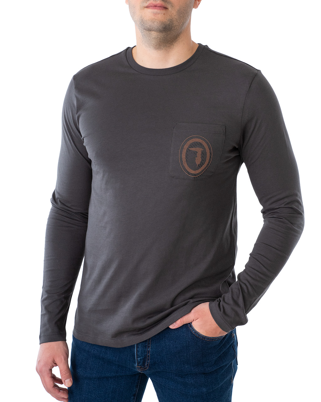 

Лонгслів чоловічий TRUSSARDI JEANS (52T00414-1T001675-E200/20-21) Сірий XXL