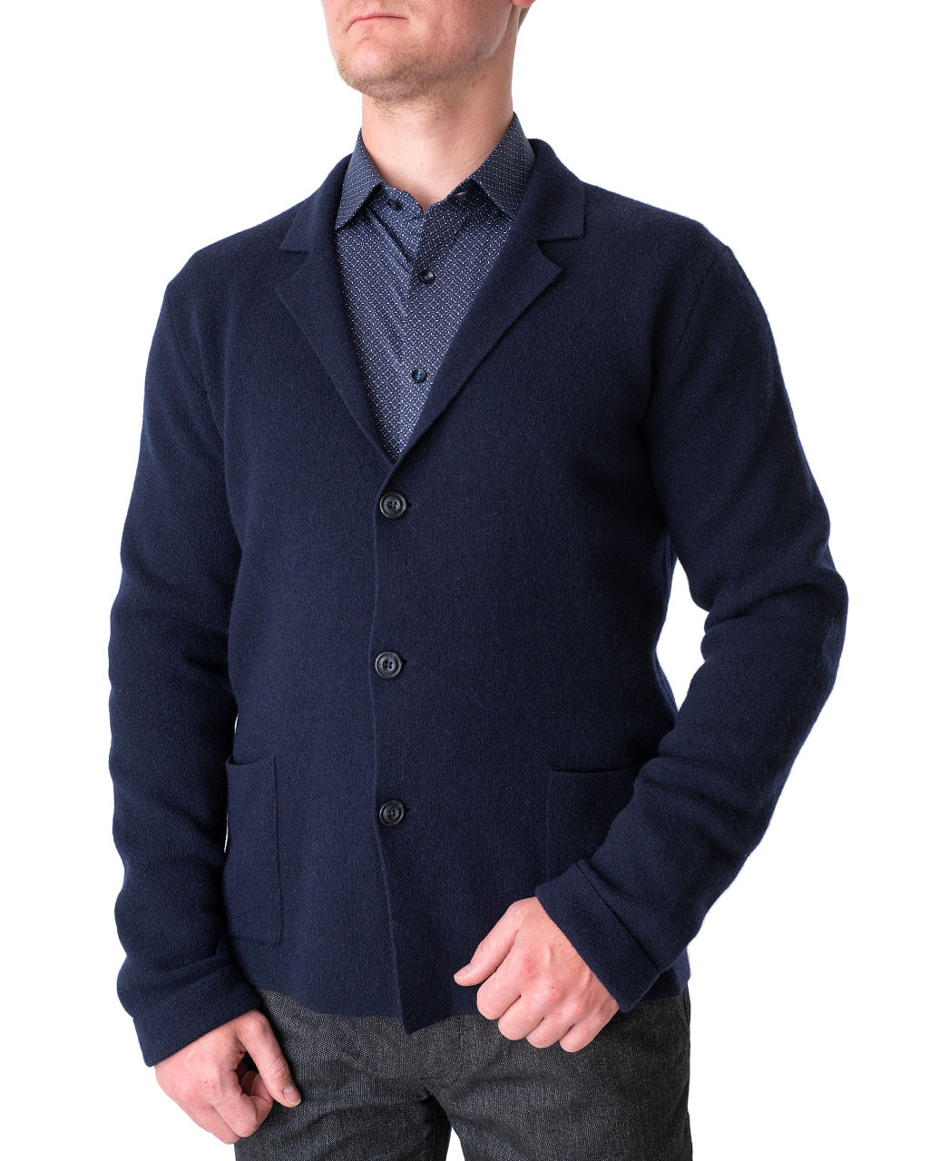 

Кардиган чоловічий TRUSSARDI JEANS (52H00055-OF000170-R290/8-93) Синій XXL