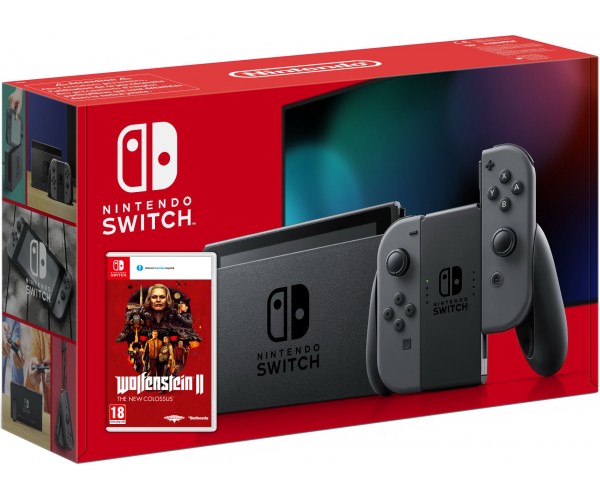 

Nintendo Switch Gray (Upgraded version) + Игра Wolfenstein II: The New Colossus (русская версия)