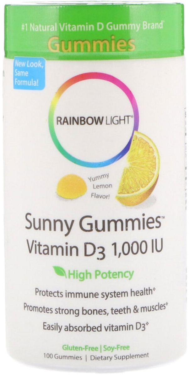 

Витамины Rainbow Light D3 вкус лимона Sunny Gummies 1000 МЕ 100 жевательных конфет (21888120642)