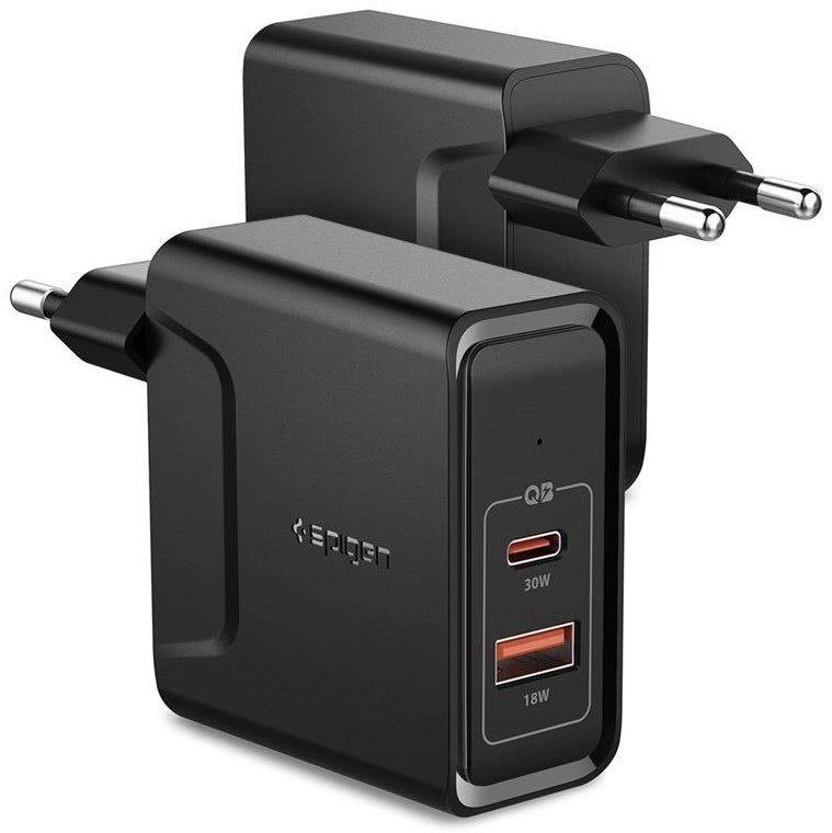 

Сетевое зарядное устройство-адаптер Spigen F211 PowerArc Charger PD 30W/QC3.0 Black