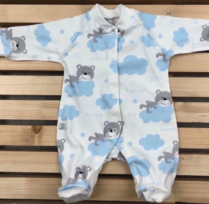 

Человечек RoyalBaby Мишка с облаками р.62, 0-6 мес