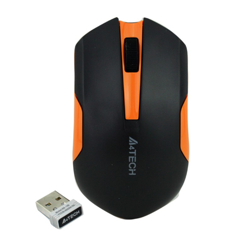 

Мышь A4Tech G3-200N, Black/Orange, USB, беспроводная, оптическая (сенсор V-Track), 1000 dpi