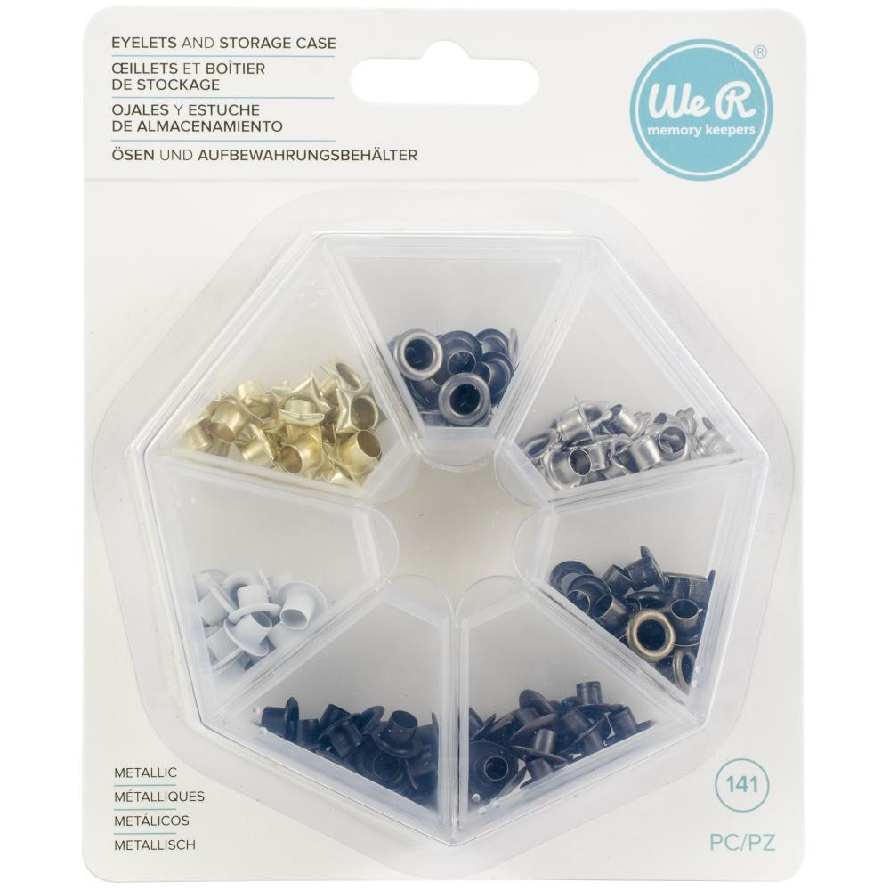 

Набор люверсов We R Eyelets W/Storage Case 140 шт Metallic